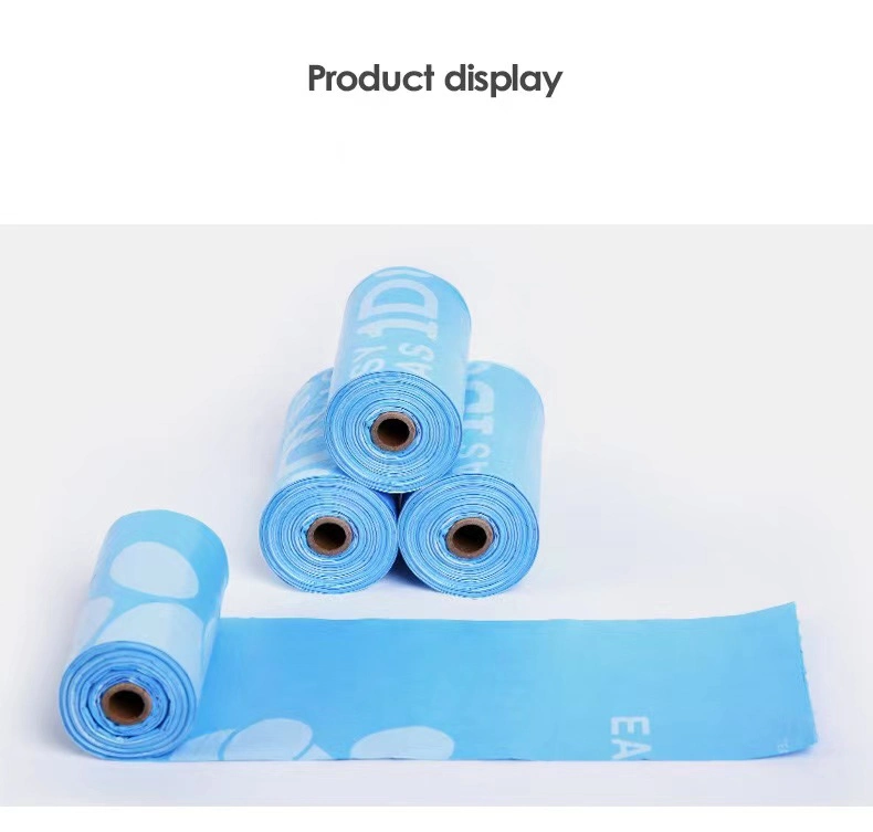 Wholesale Pet Poop Bag Garbage Biodegradable Bag Garbage Dispenser PE 15 Macrons Customized Unscented and Scented 10PCS a Roll Waste Bags