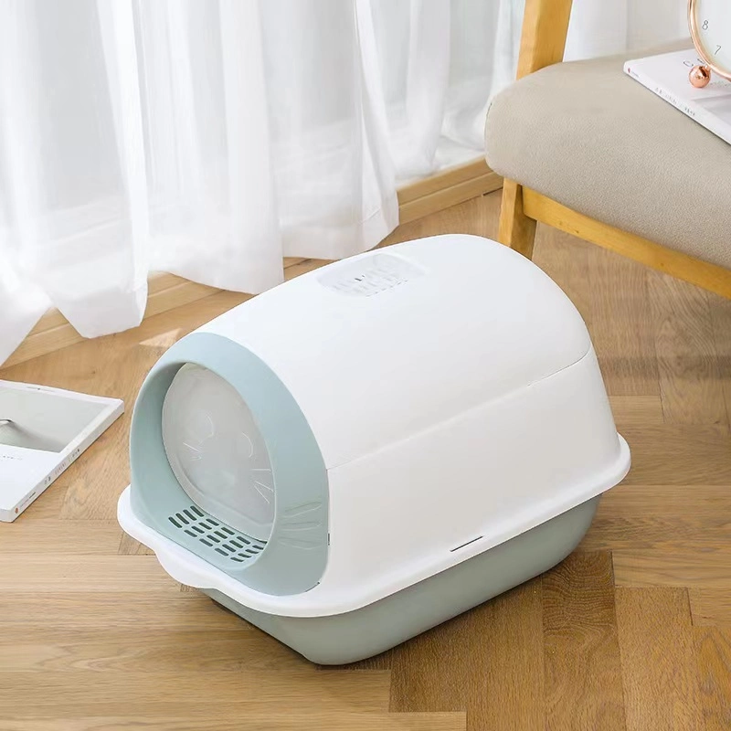 Litter Box, Closed Lid, Extra-Large Litter Box, Corner or Extra-Large Size Cat Toliet