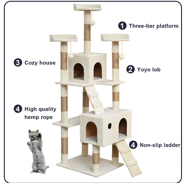 Pet Accessories Large Size Pet Cat Climbing Tree Luxury Cat Scratcher Toys