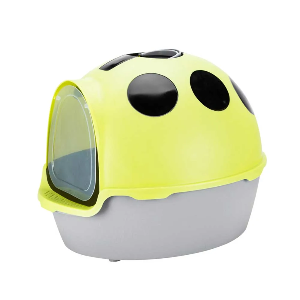 Extra Large Space Fully Enclosed Cat Litter Box Ladybug Shape Deodorant Splash Large Cat Toilet