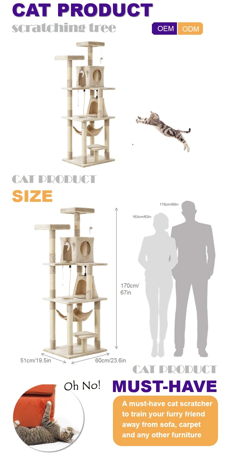 Cat Jumping Toy Scratching Wood Climbing Tower Cat Tree