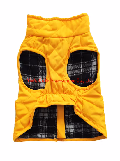 Moda a prueba de viento de alta calidad acolchado-costura cuello alto bolsillo cremallera botón chaqueta abrigo perro accesorios ropa para mascotas