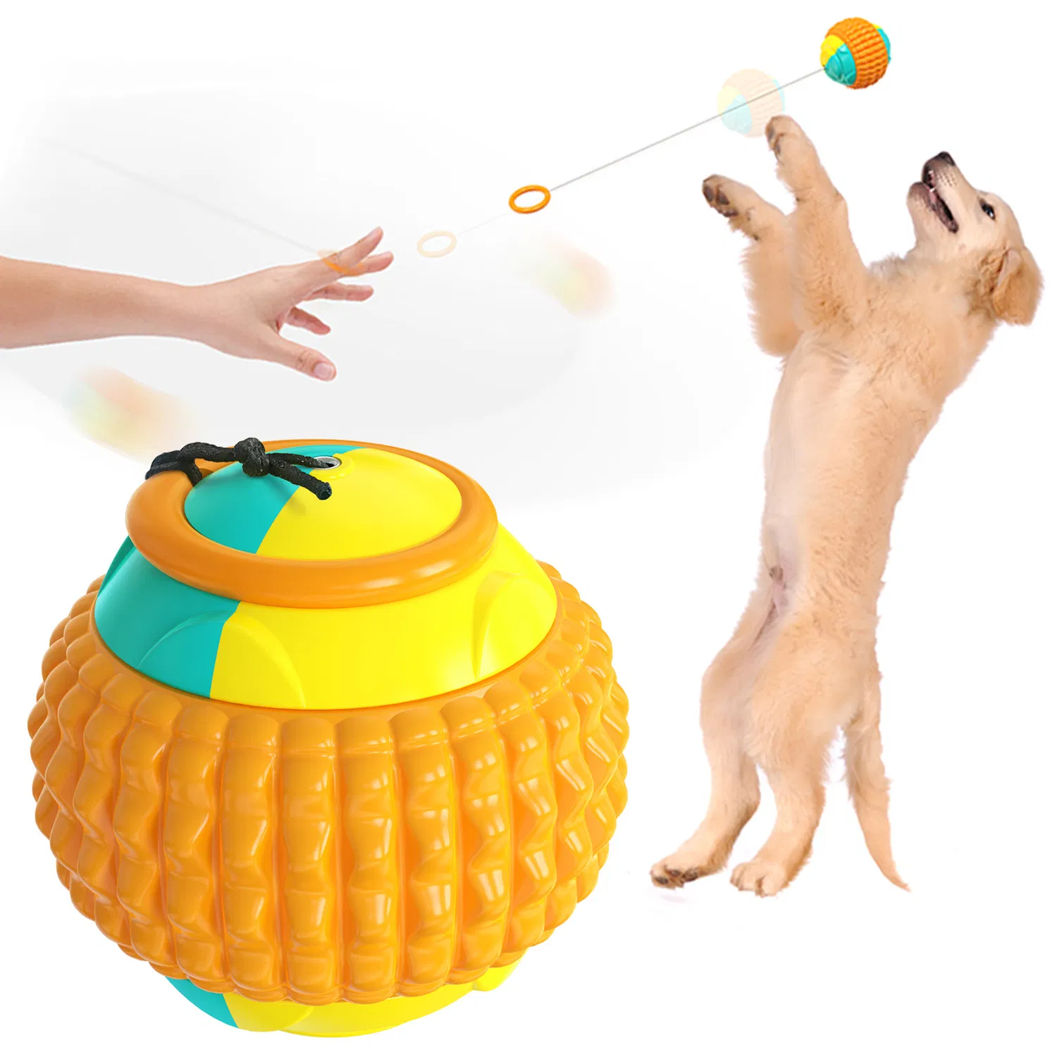 Suministros para mascotas, pelota de goma para lluvia, juguete para perros con pelota para moler los dientes